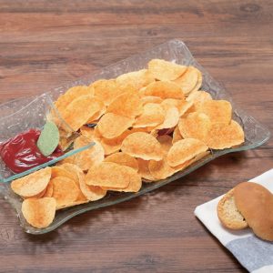 Masflex Rectangular Snack Tray with Condiment Holder