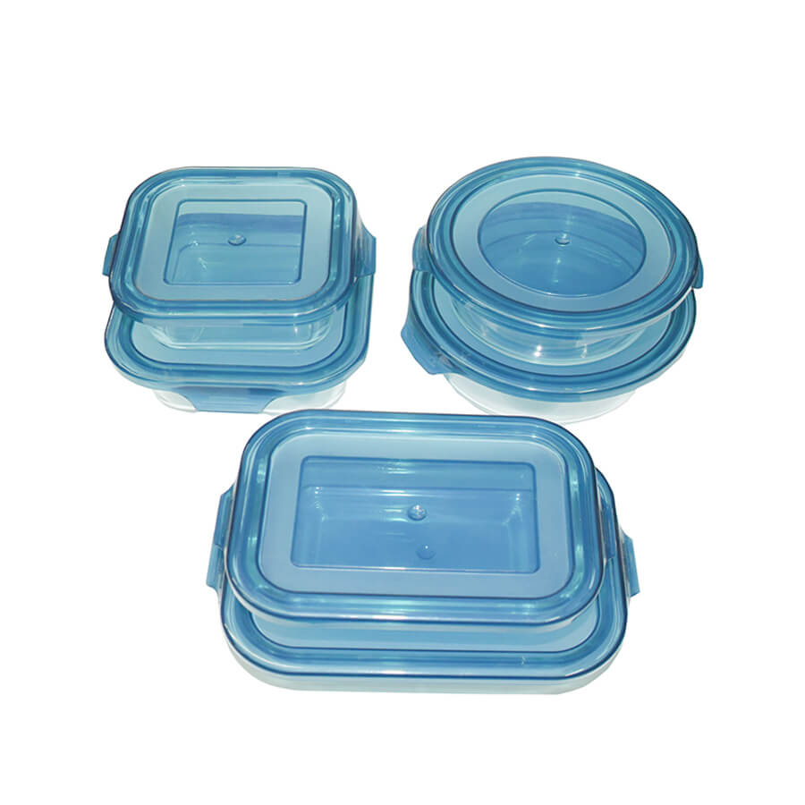 6 Piece Borosilicate Glass Food Container Set With Lids Masflex