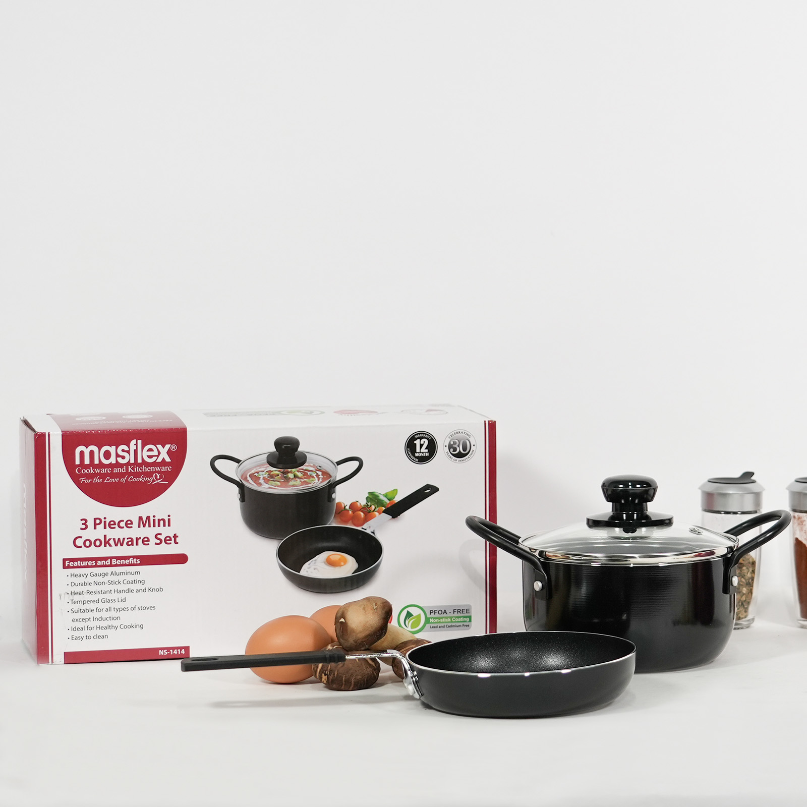 Master Class 3 Piece Induction Cookware Set - Masflex