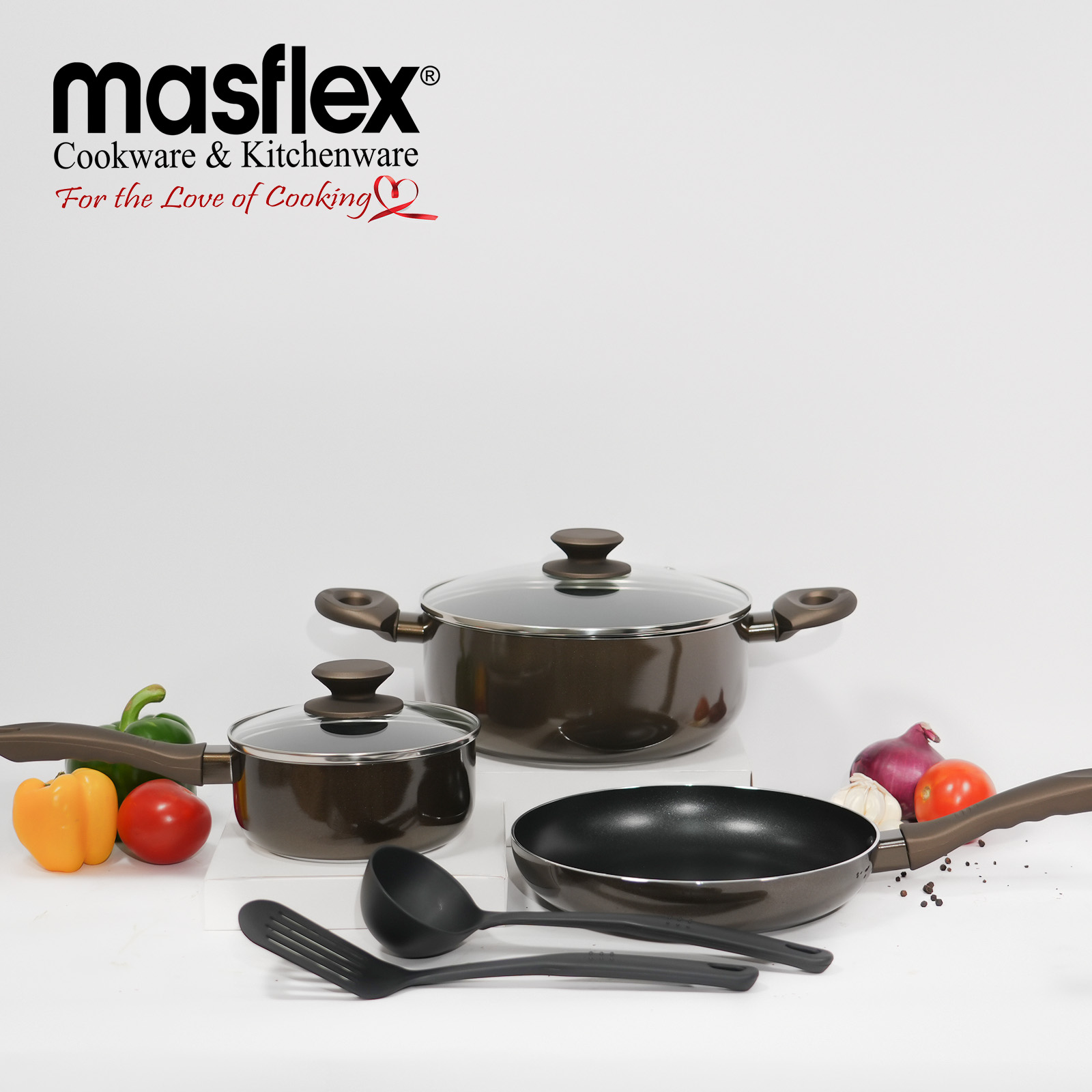 18cm Master Class Induction Saucepan with Glass Lid - Masflex