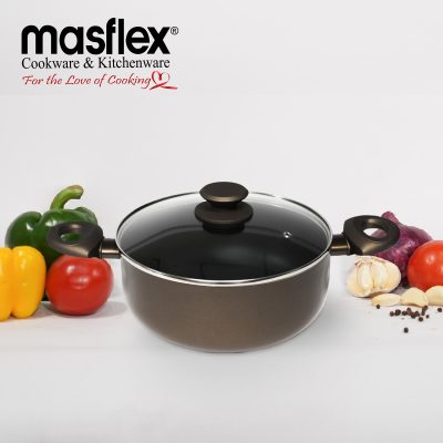 18cm Master Class Induction Saucepan with Glass Lid - Masflex