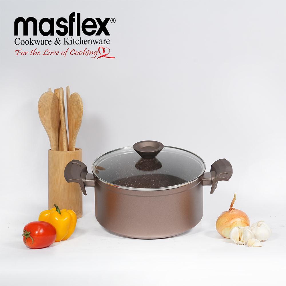 Masflex Spectrum 16cm Non-stick Blue Induction Casserole with Glass Lid, Cookware, Kitchen, abensonHOME Kitchen Furniture and Accessories