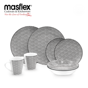 Masflex 8 Piece Wavy Porcelain Dinnerware Set