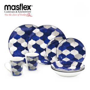 Masflex 8 Piece Aqua Porcelain Dinnerware Set