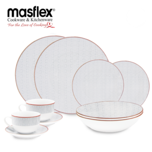 Masflex 10 Piece Baroque Porcelain Dinnerware Set