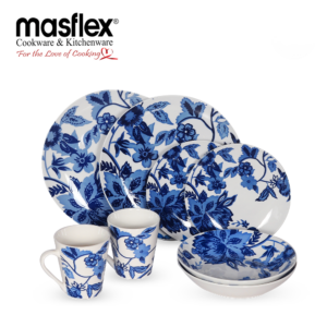 Masflex 8 Piece Pristine Floral Porcelain Dinnerware Set