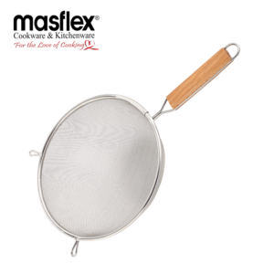 Masflex Stainless Steel  Strainer with Wooden Holder