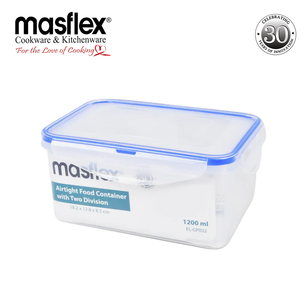 Masflex 1200ml Airtight Food Container with Divider - Masflex