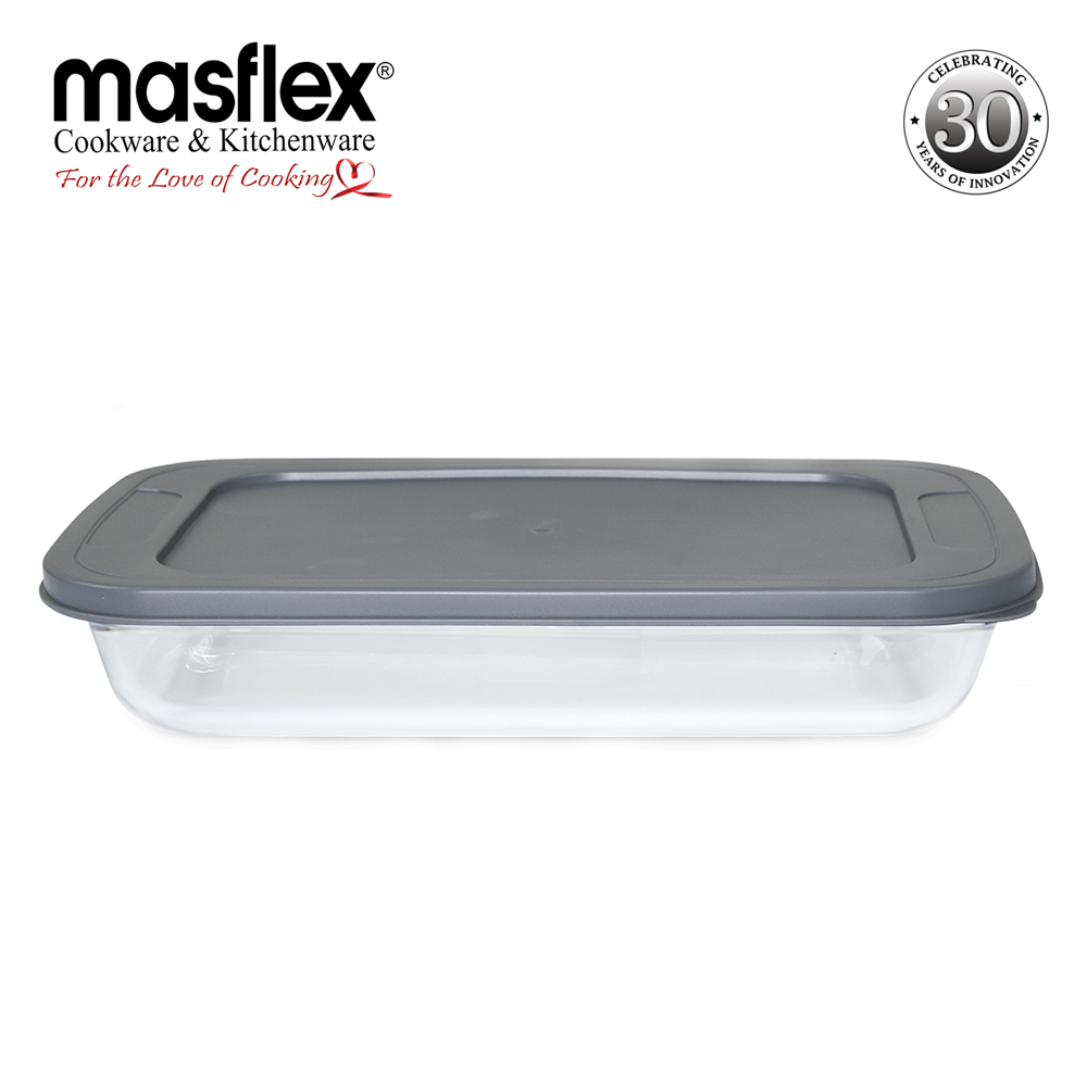 Masflex Rectangular Borosilicate Glass Bakeware with Lid Masflex