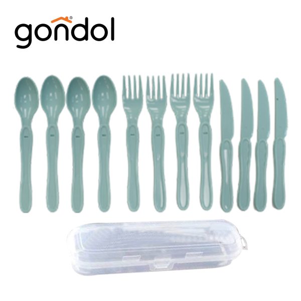 Kitchen Zone 12pc Cutlery Set with Case Teal