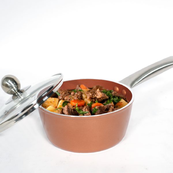 Masflex 16cm Copper Forged Saucepan with Lid - Image 3