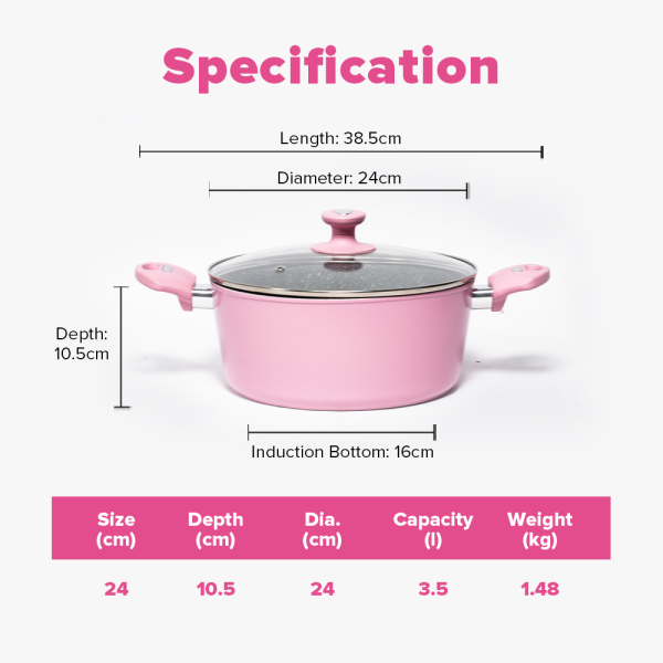 Masflex 24cm Spectrum Induction Casserole with Glass Lid - Image 6