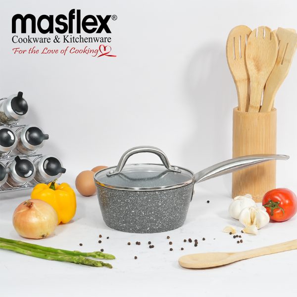 Masflex 16cm Stone Forged Saucepan with Lid - Image 2