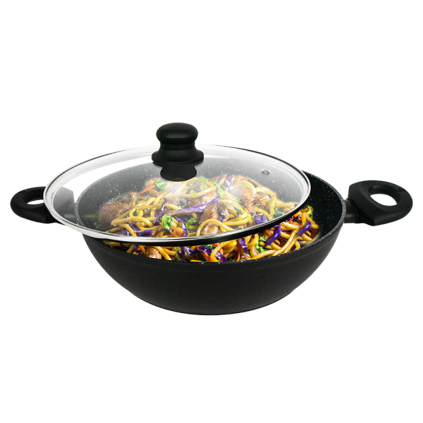 Masflex 28cm Galaxy Forged Skillet with Glass Lid - Image 2