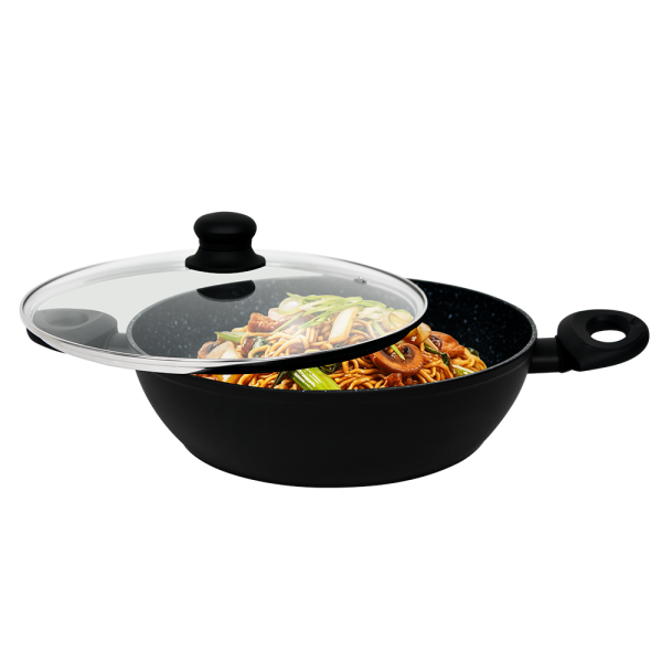 Masflex 28cm Galaxy Forged Skillet with Glass Lid - Image 3