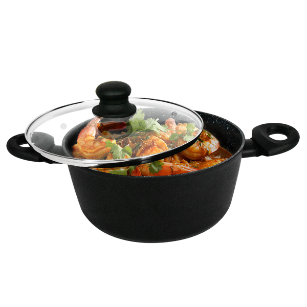 Masflex 24cm Galaxy Forged Casserole with Glass Lid - Image 3