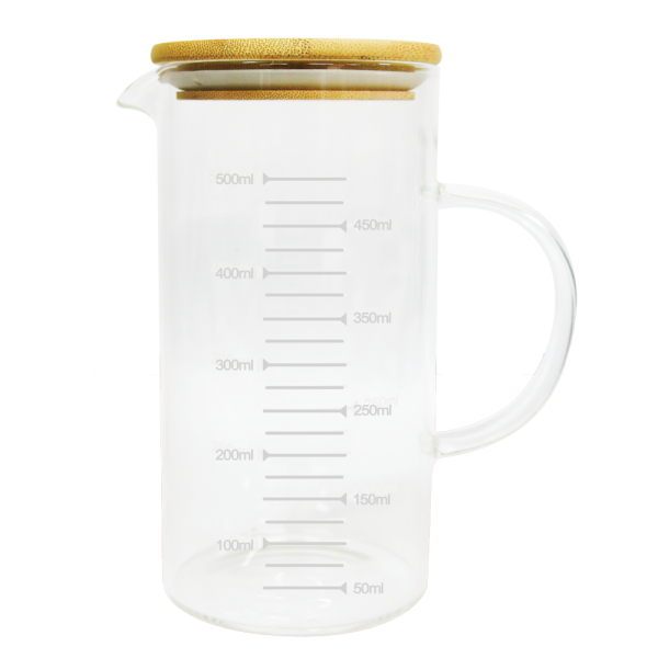 Masflex 500ml Glass Measuring Cup with Bamboo Lid - Image 2