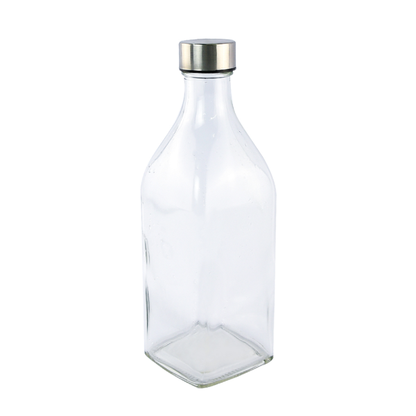 Masflex Square Water Bottle with Silver Lid 1 Liter - Image 2