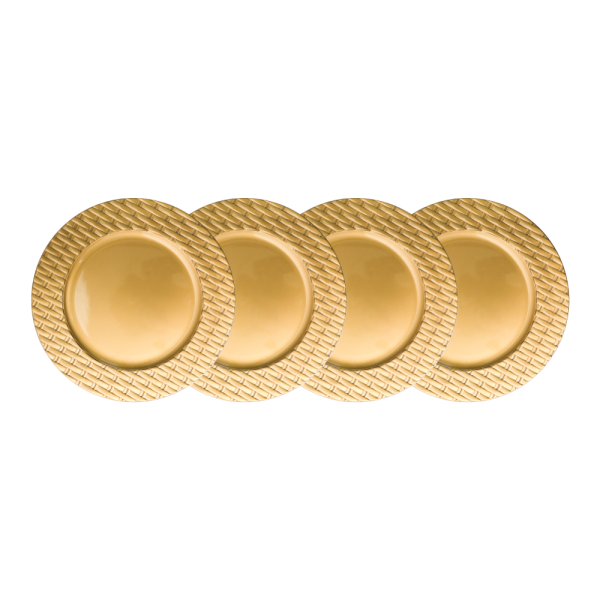 Masdlex 4 Piece Charger Plate Set Golden Weave - Image 3