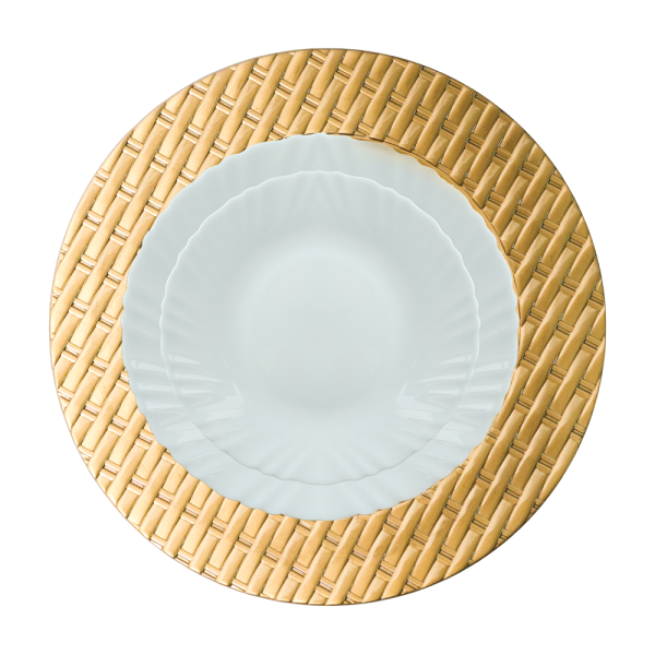 Masdlex 4 Piece Charger Plate Set Golden Weave - Image 2