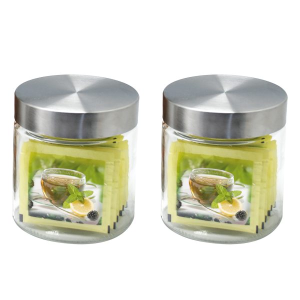 Masflex 2 Piece Glass Jar with Metal Lid 800ml each - Image 2