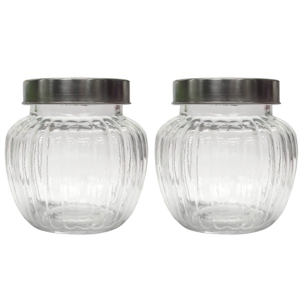 Masflex 2 Piece Glass Jar with Metal Lid 600ml each - Image 2