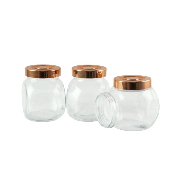 Masflex 3 Piece Glass Jar with Lid 180ml each - Image 2