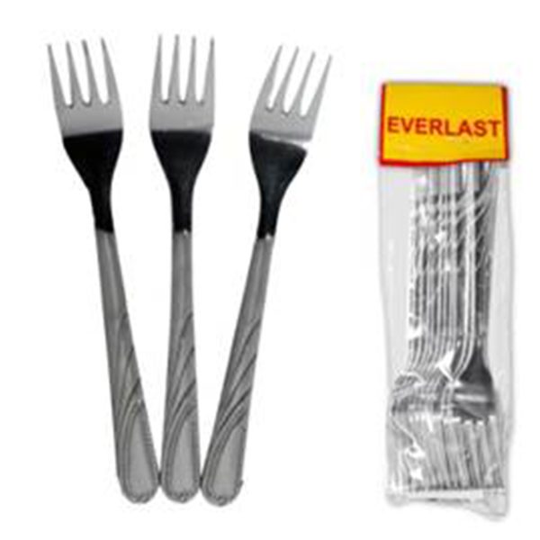 Everlast Stainless Steel 12pc. Set Table Fork Curve Dots - Image 3