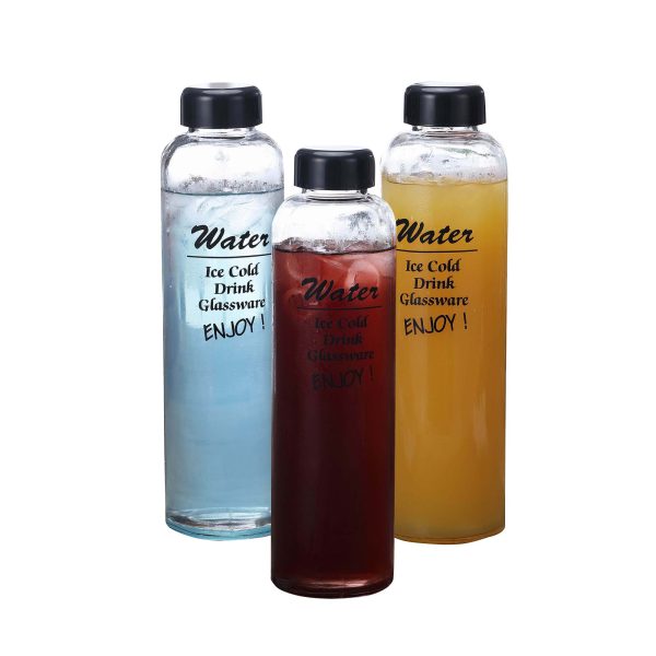 Masflex 3 Piece Glass Drinking Bottles 0.45 liters/450ml/15oz - Image 2