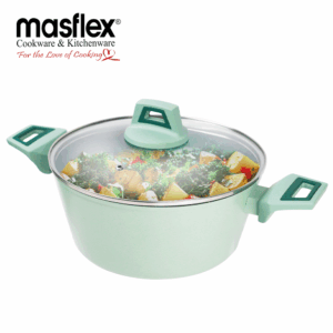 MASFLEX PISTACHIO 24CM FORGED CASSEROLE WITH LID