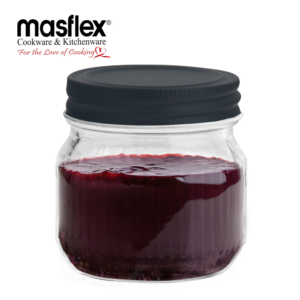 Masflex 500ML Glass Jar With Black Lid