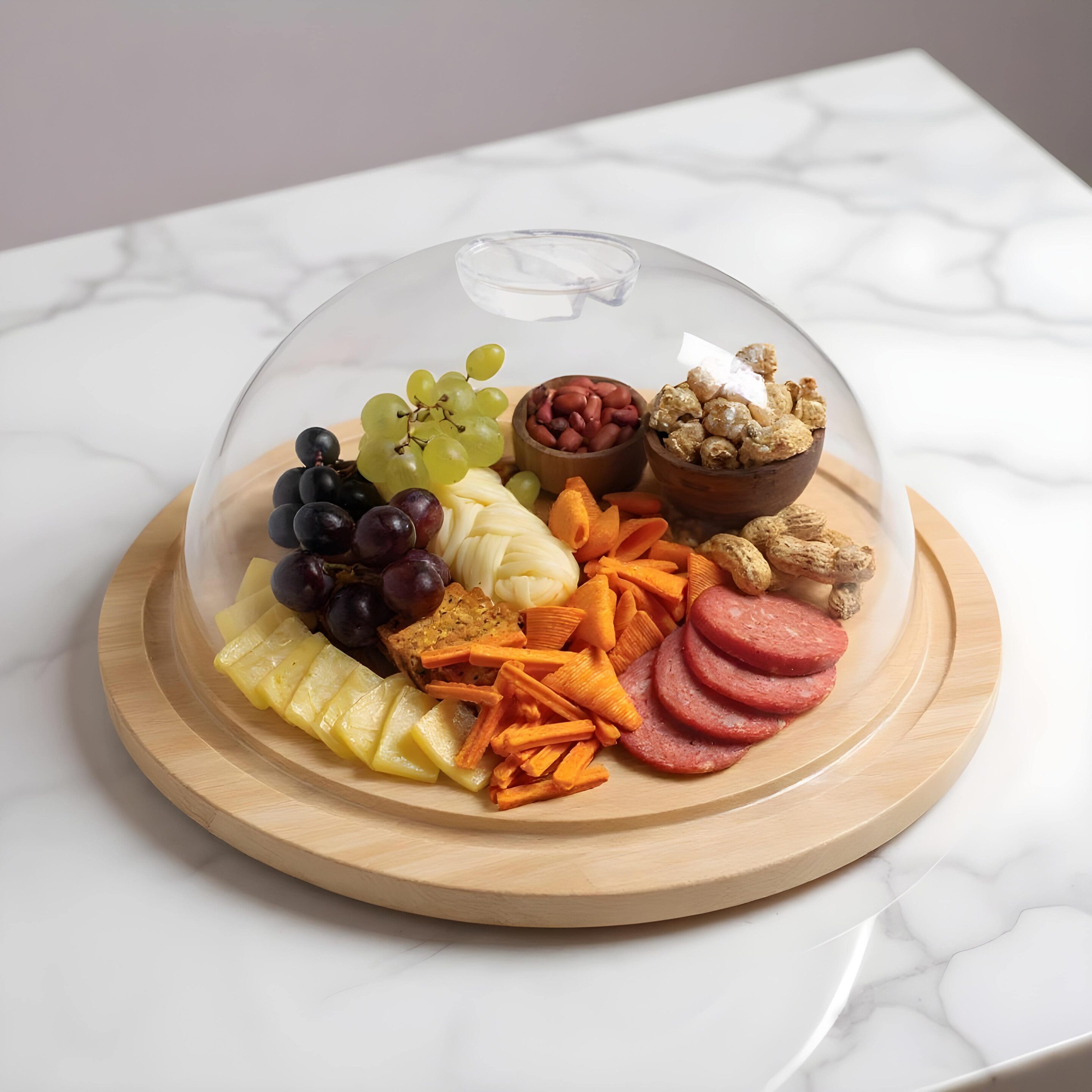 Masflex Rectangular Snack Tray with Condiment Holder