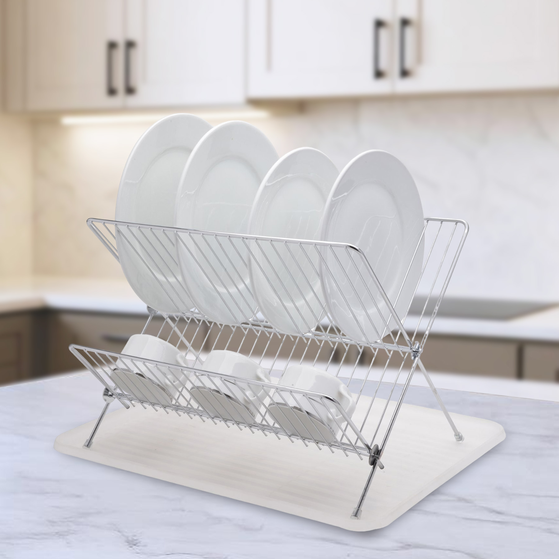 Masflex Rectangular Snack Tray with Condiment Holder