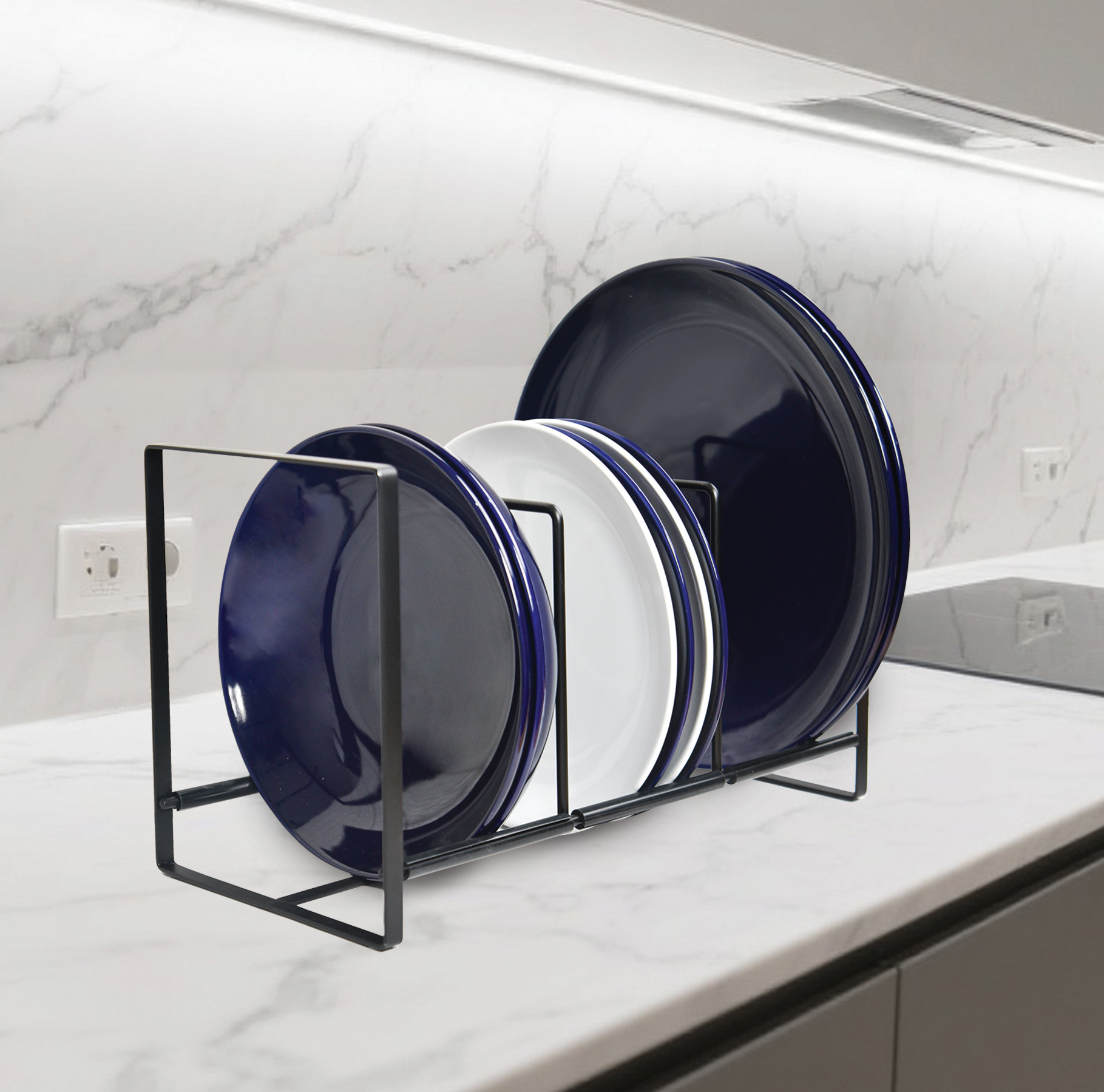 Masflex Rectangular Snack Tray with Condiment Holder