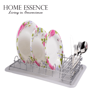 HOME ESSENCE COMPACT DISH RACK WITH UTENSIL HOLDER