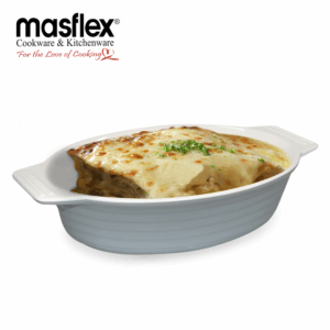 MASFLEX 12 INCHES OVAL STONEWARE BAKING DISH GRAY