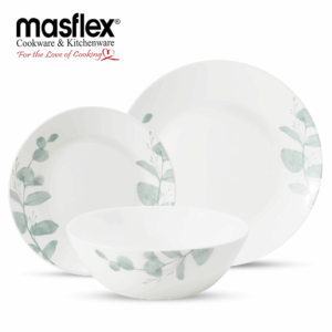 MASFLEX 6PCS LEAVES OPAL DINNERWARE SET