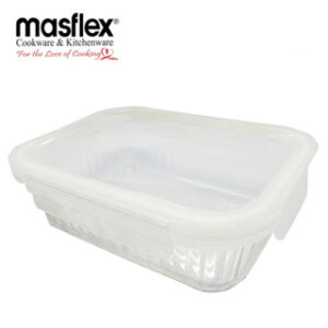 MASFLEX 1040ML RECTANGULAR GLASS FOOD CONTAINER WITH LID