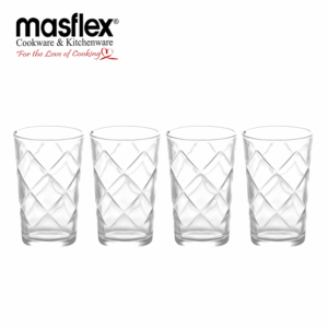 MASFLEX 4 PIECE 8OZ GLASS TUMBLER