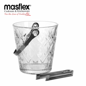 MASFLEX DIAMOND GLASS ICE BUCKET WITH TONGS