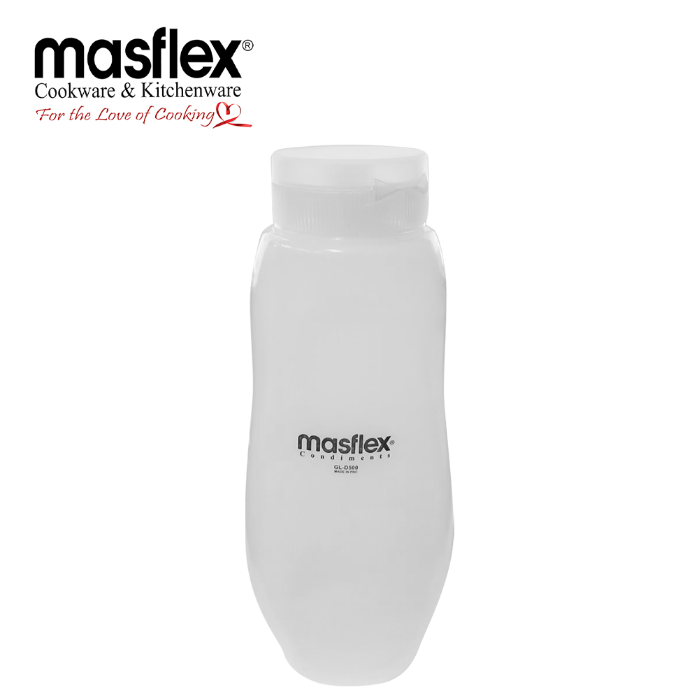 MASFLEX 500 ML SQUEEZE BOTTLE WITH CAP-WHITE LID