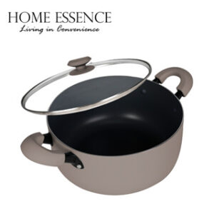 HOME ESSENCE MODERN CLASSIC 20CM CASSEROLE WITH LID-BROWN