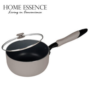 HOME ESSENCE MODERN CLASSIC 18CM SAUCEPAN WITH LID-BROWN
