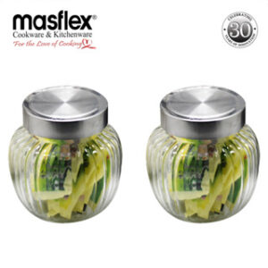 MASFLEX 2PIECES GLASS JAR WITH METAL LID