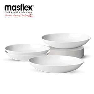 MASFLEX 4PIECES 10 INCHES OPAL PLAIN DINNER PLATE