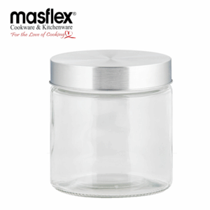 MASFLEX 780ML GLASS JAR WITH SILVER LID