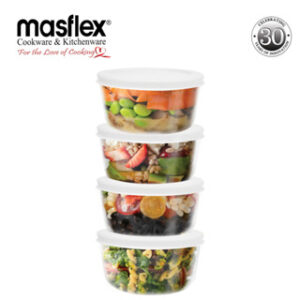Masflex 4 Piece Glass Food Container with PE Lid
