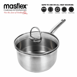 Masflex 18cm Stellar Stainless Steel  Saucepan with Glass Lid