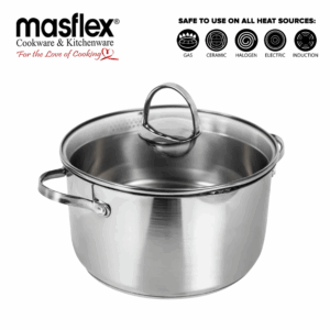 Masflex 20cm Stellar Stainless Steel  Casserole with Glass Lid