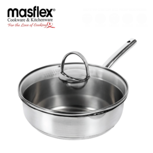 Masflex 20cm Stellar Stainless Steel  Frypan with Glass Lid